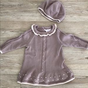 Catherine Malamdrino Mini knit Dress and Beret